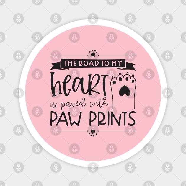 Heart Paw Prints Magnet by Creative Style Studios